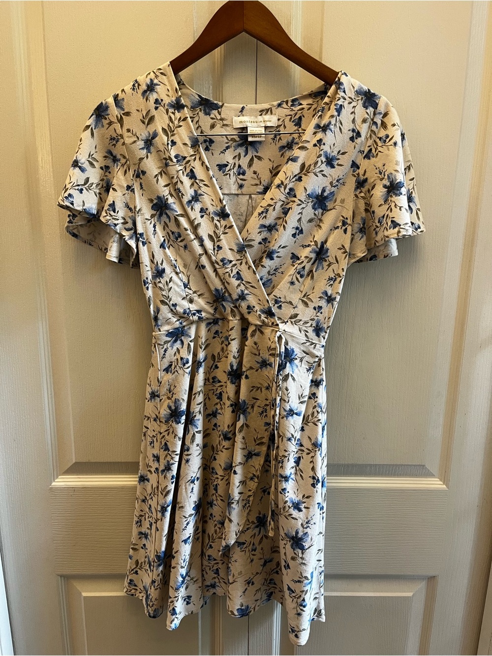 Linen Blend Wrap-look Dress